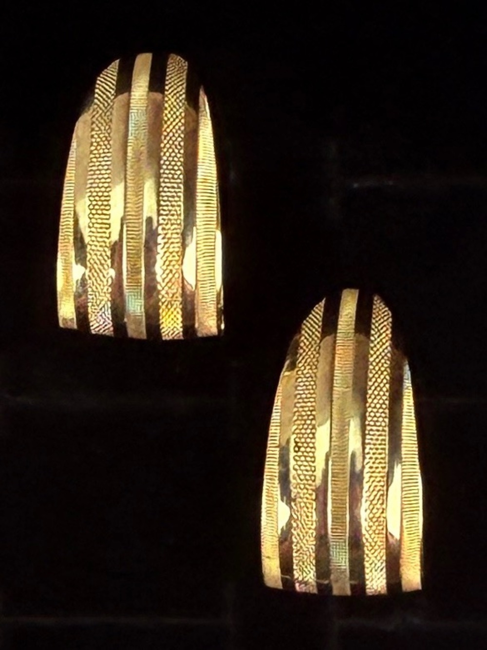Beautiful goldtone, wide band lightweight clip on earrings